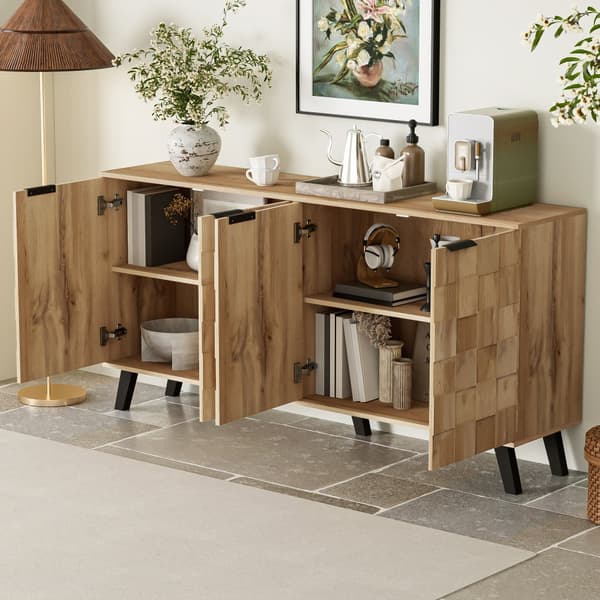 Moderni senkki 4 ovella – 160,5 x 35,5 x 78 cm, täydellinen olohuoneeseen, makuuhuoneeseen ja ruokasaliin