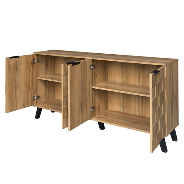 Moderni senkki 4 ovella – 160,5 x 35,5 x 78 cm, täydellinen olohuoneeseen, makuuhuoneeseen ja ruokasaliin