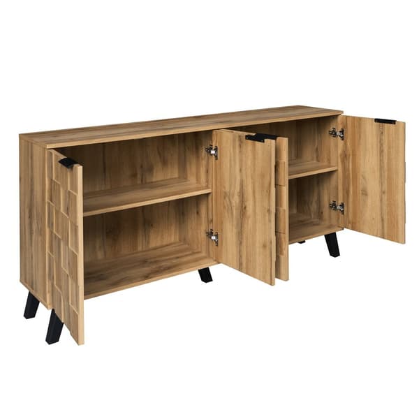Moderni senkki 4 ovella – 160,5 x 35,5 x 78 cm, täydellinen olohuoneeseen, makuuhuoneeseen ja ruokasaliin