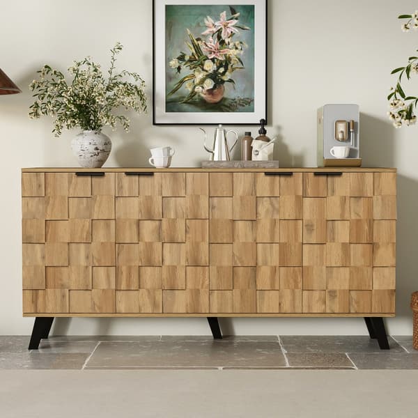 Moderni senkki 4 ovella – 160,5 x 35,5 x 78 cm, täydellinen olohuoneeseen, makuuhuoneeseen ja ruokasaliin