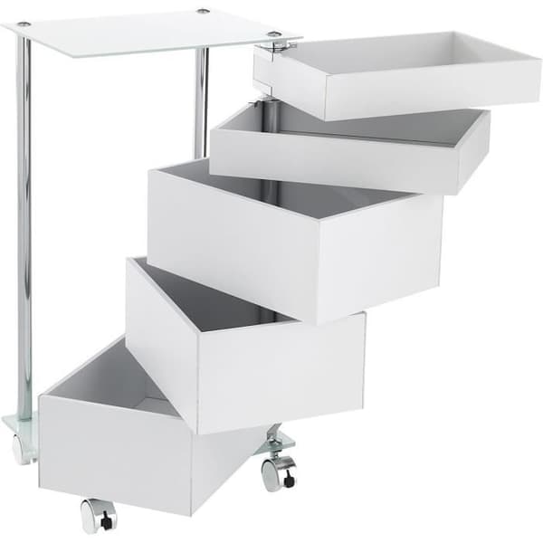 Chiffonnier med hjul Wink Design - MDF - vit