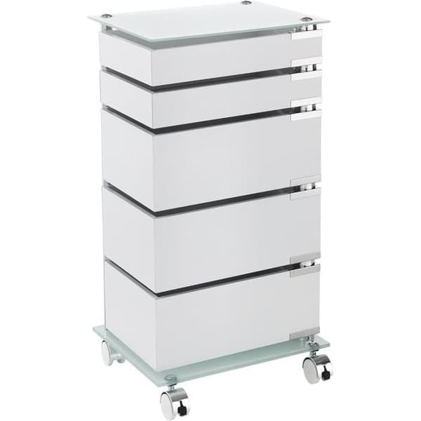 Chiffonnier med hjul Wink Design - MDF - vit