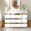 Miniatyrbillede 3 af 11: Elegant skænk i moderne design – Kommode med masser af opbevaringsplads og guldfarvede greb