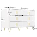 Miniatyrbillede 4 af 11: Elegant skænk i moderne design – Kommode med masser af opbevaringsplads og guldfarvede greb