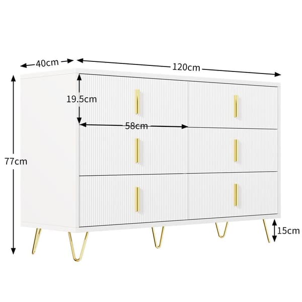 Elegant skænk i moderne design – Kommode med masser af opbevaringsplads og guldfarvede greb