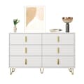 Miniatyrbillede 5 af 11: Elegant skænk i moderne design – Kommode med masser af opbevaringsplads og guldfarvede greb