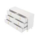 Miniatyrbillede 7 af 11: Elegant skænk i moderne design – Kommode med masser af opbevaringsplads og guldfarvede greb