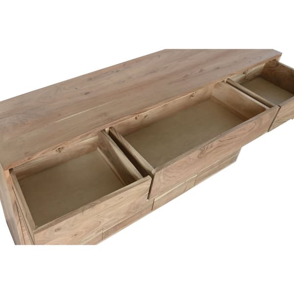 Sidebord Home ESPRIT Naturell Akasia Resikulert Tre 160 x 40 x 81 cm