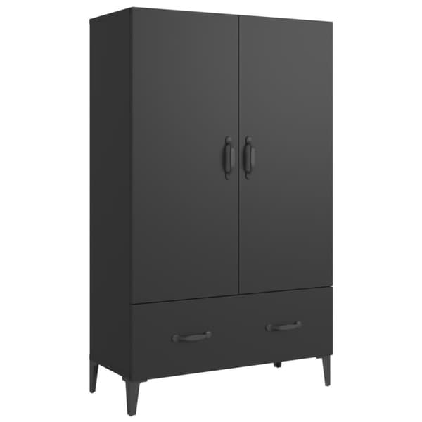 Skåp svart 70x31x115 cm konstruerat trä