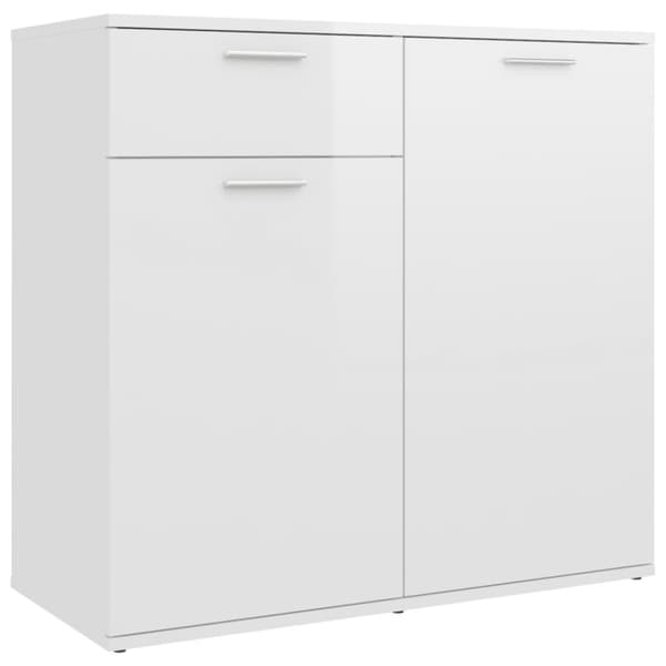 Skänk vit högglans 80x36x75 cm konstruerat trä