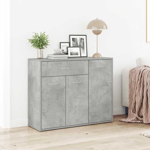 Byrå betonggrå 88x30x70 cm konstruerat trä