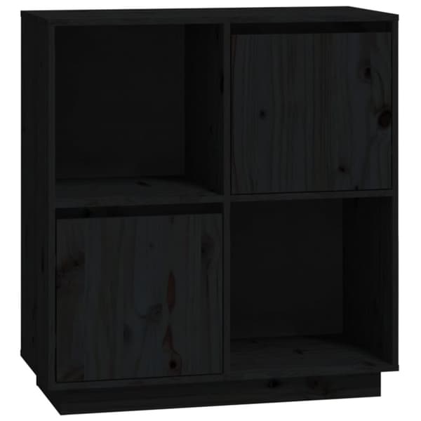 Skänk svart 74x35x80 cm massiv furu