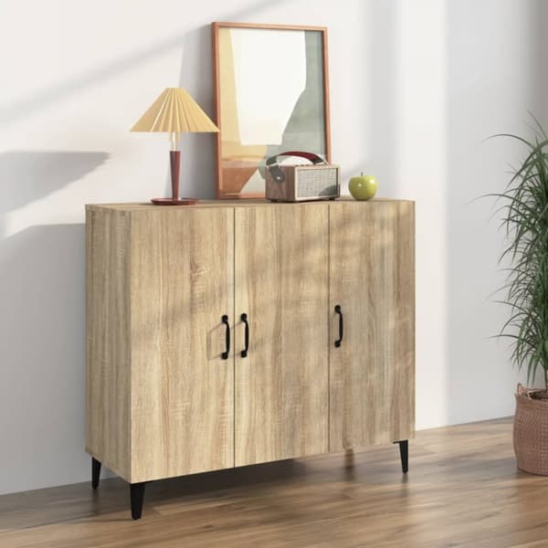 Skänk sonoma-ek 90x34x80 cm konstruerat trä