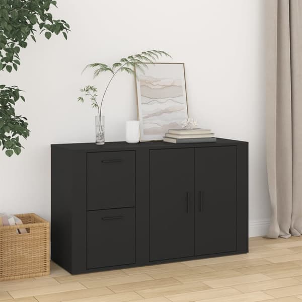 Skänk svart 100x33x59,5 cm konstruerat trä