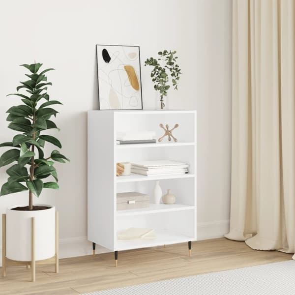Högskåp vit 57x35x90 cm konstruerat trä