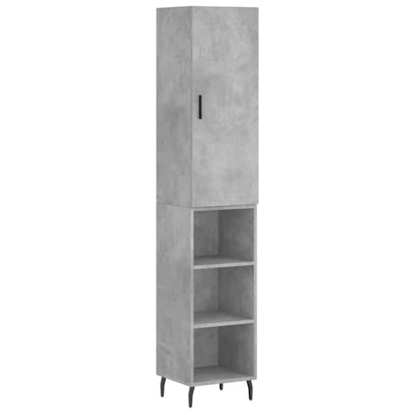 Högskåp betonggrå 34,5x34x180 cm konstruerat trä