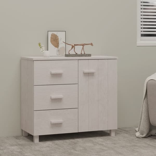 Skänk HAMAR vit 90x40x80 cm massiv furu