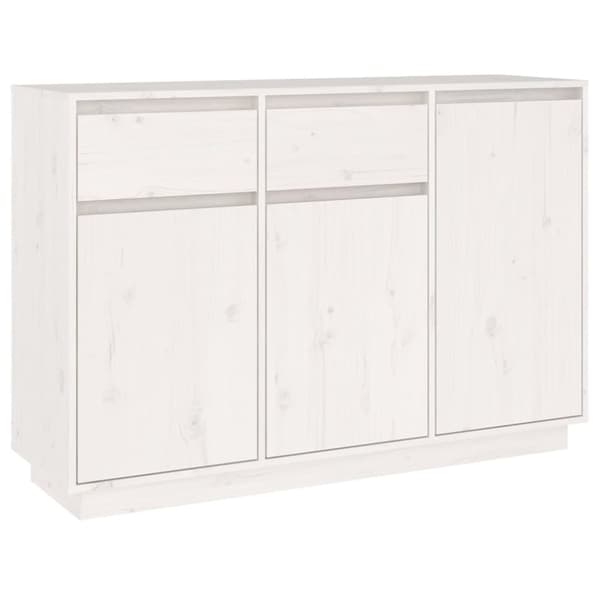 Skänk vit 110x34x75 cm massiv furu