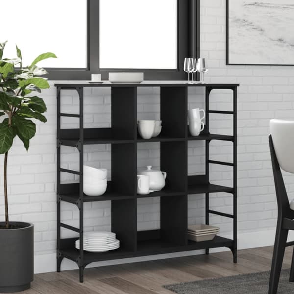 Skänk svart 102x32x103,5 cm konstruerat trä