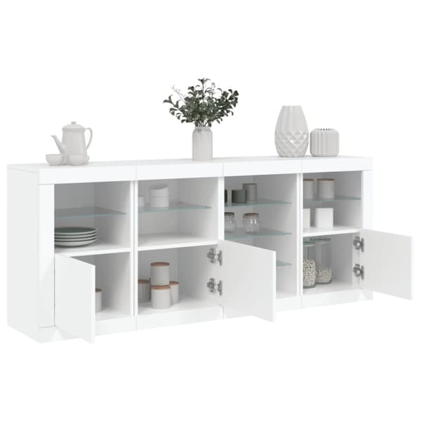 Skänk med LED-belysning vit 164x37x67 cm