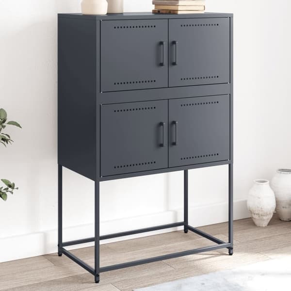 Skänk antracit 68,5x38,5x107 cm stål