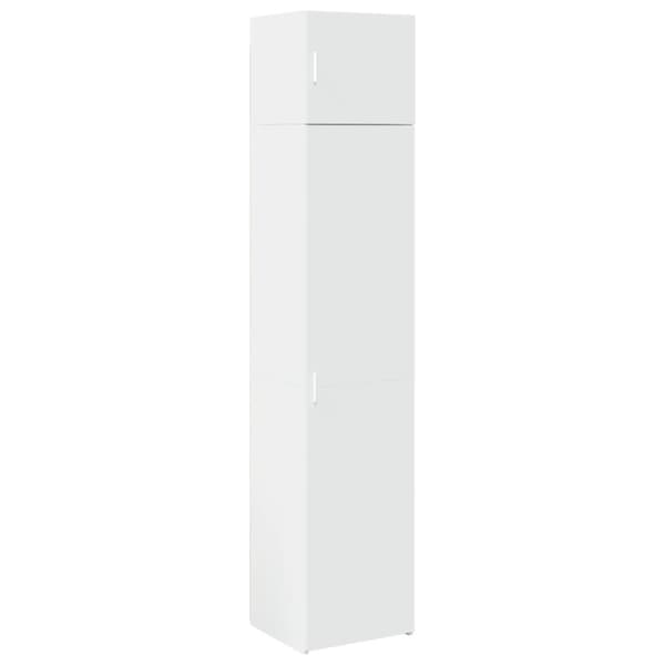 Förvaringsskåp smalt vit 45x42,5x225 cm konstruerat trä