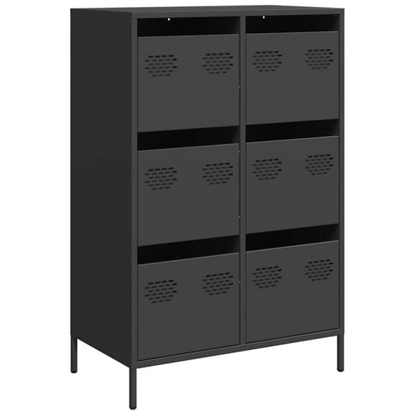 Högskåp svart 68x39x101,5 cm stål