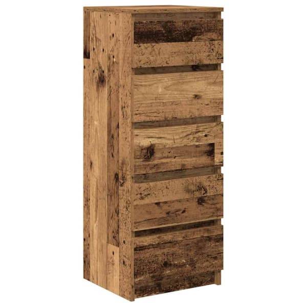 Skänk med lådor gammalt trä 37,5x35x99 cm konstruerat trä