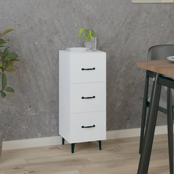 Skänk vit 34,5x34x90 cm konstruerat trä