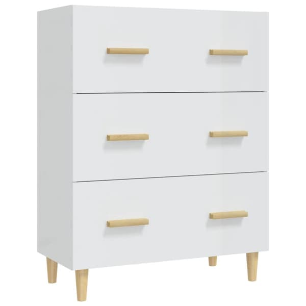 Skåp vit högglans 70x34x90 cm konstruerat trä