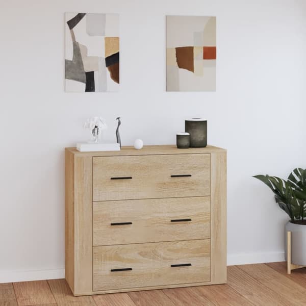 Skänk sonoma-ek 80x33x70 cm konstruerat trä