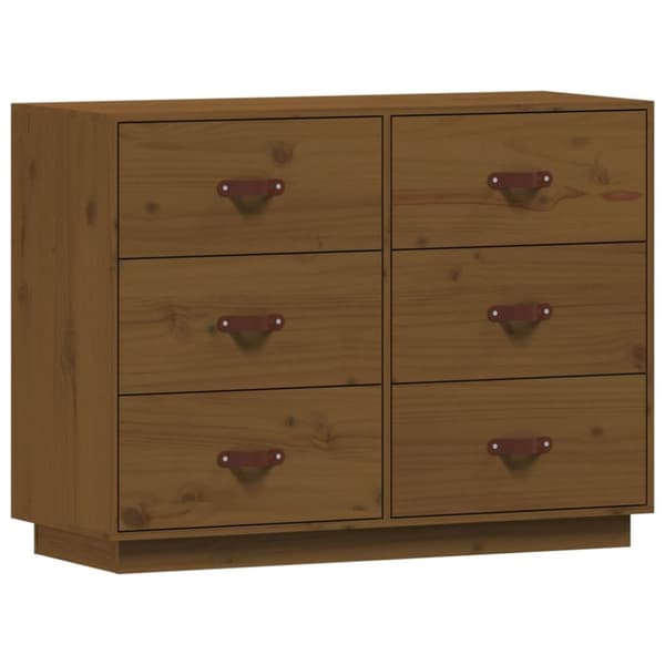 Skänk honungsbrun 100x40x75 cm massiv furu