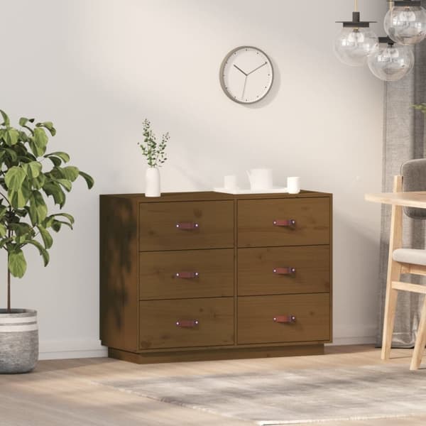 Skänk honungsbrun 100x40x75 cm massiv furu