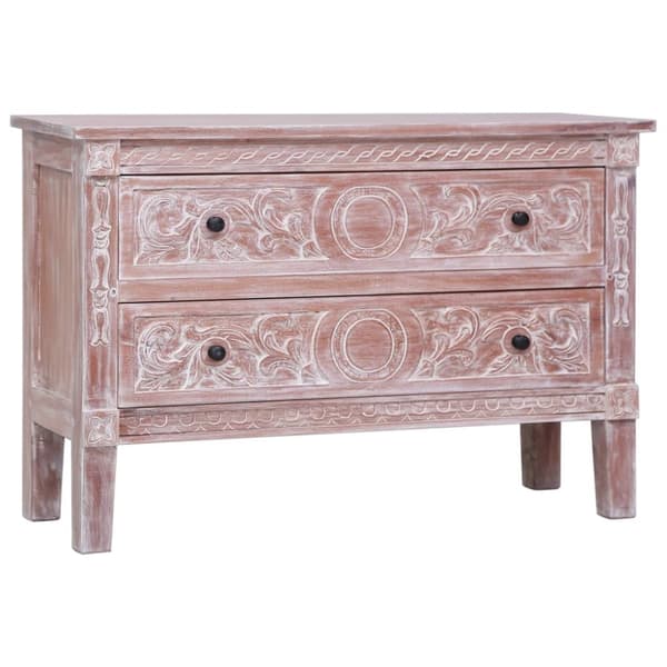 Skänk med 2 lådor 90x30x60 cm massiv mahogny
