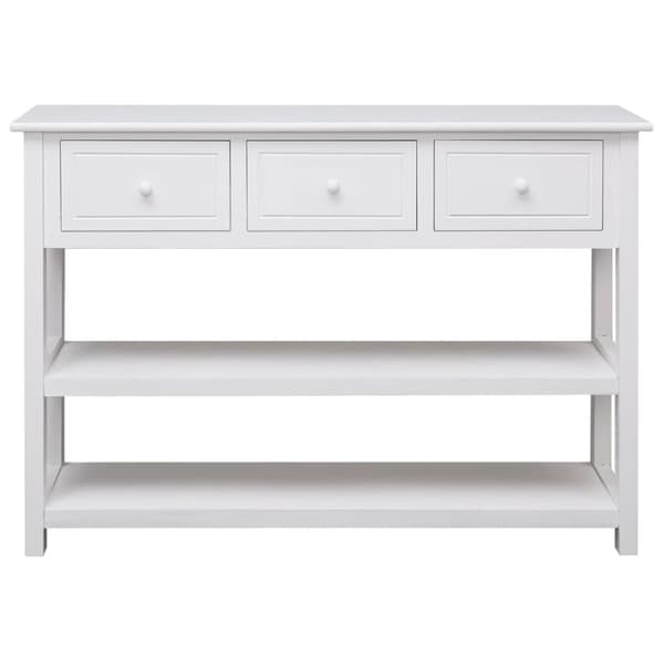Skänk vit 108x30x76 cm massivt kejsarträ