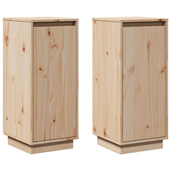 Skänkar 2 st 31,5x34x75 cm massiv furu