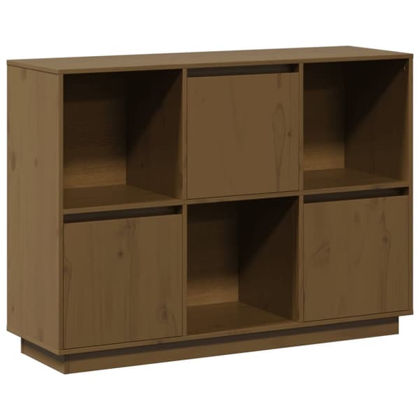 Skänk honungsbrun 110,5x35x80 cm massiv furu