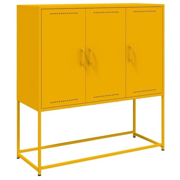 Högskåp senapsgul 100,5x39x107 cm stål