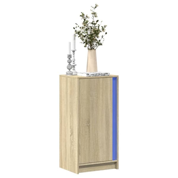 Skänk med LED sonoma-ek 42,5x34x85 cm konstruerat trä