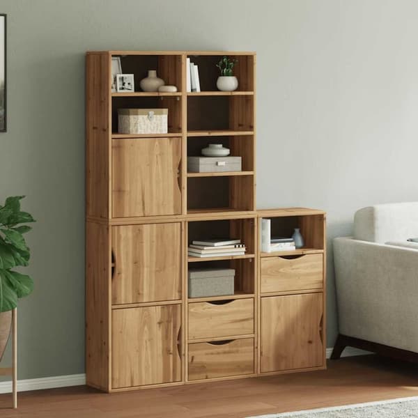 Sidoskåp 5 st "ODDA" 40x24x79 cm massivt trä furu