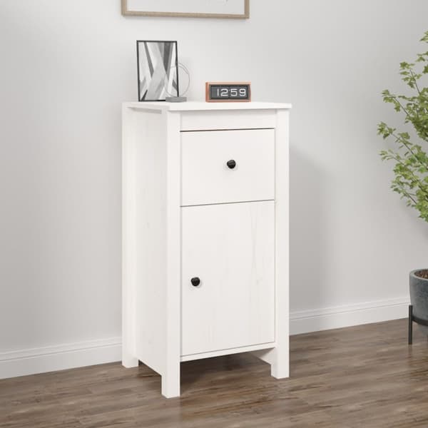 Skänk vit 40x35x80 cm massiv furu