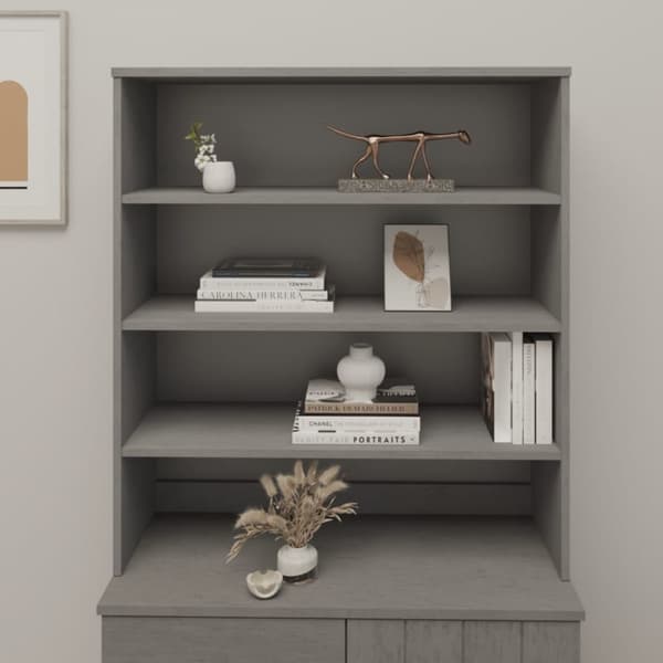 Överdel till högskåp HAMAR ljusgrå 90x30x100 cm massiv furu