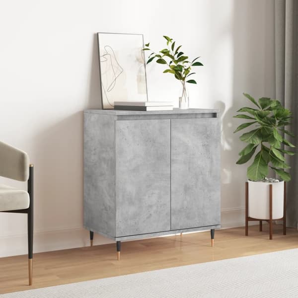 Byrå betonggrå 60x35x70 cm konstruerat trä