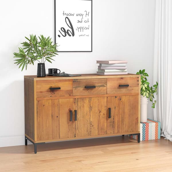 Skänk brun 110x35x70 cm massiv furu