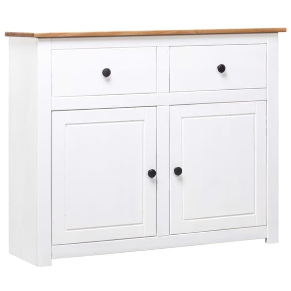 Skänk vit 93x40x80 cm massiv furu panama