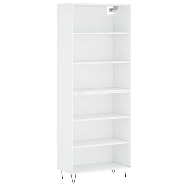 Högskåp vit 69,5x32,5x180 cm konstruerat trä