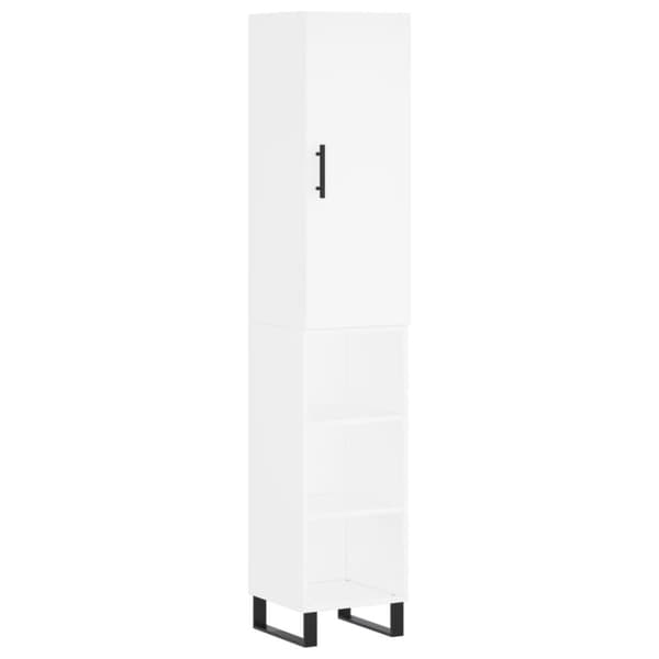 Högskåp vit 34,5x34x180 cm konstruerat trä