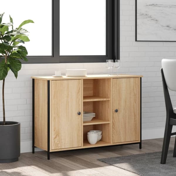 Skänk sonoma-ek 100x35x70 cm konstruerat trä