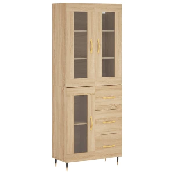 Högskåp sonoma-ek 69,5x34x180 cm konstruerat trä