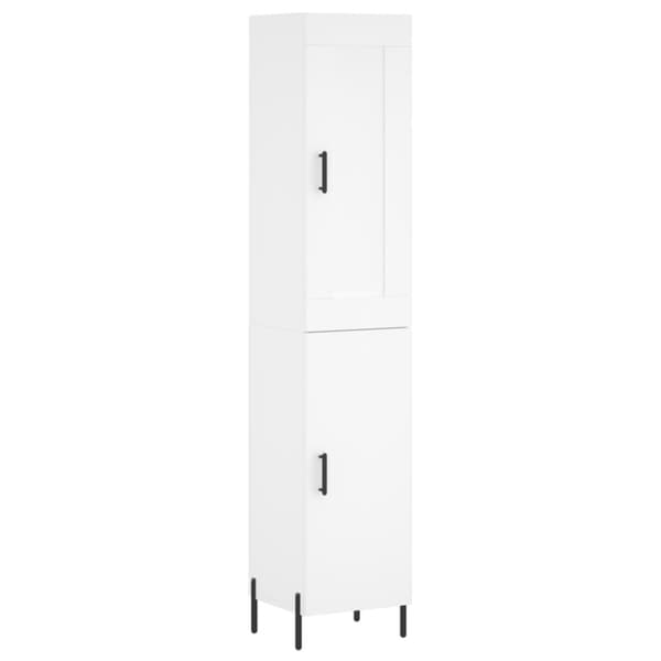 Högskåp vit 34,5x34x180 cm konstruerat trä